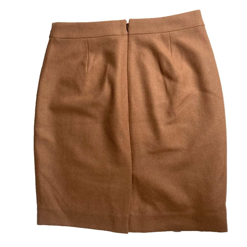 J.Crew Wool brown camel tan fully lined zip closure Pencil Skirt 2P